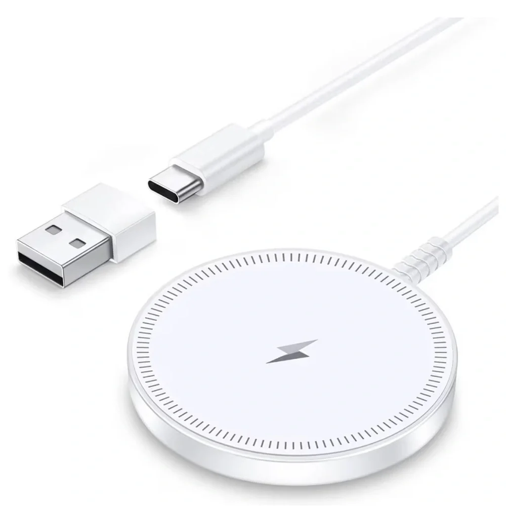 Magnetic Wireless Charging Pad – White | Fast Charge Compatible